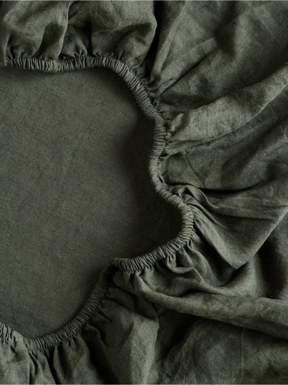 Quince European Linen Fitted And Flat Sheets Only, Full (Pine) - Picture 5 of 5